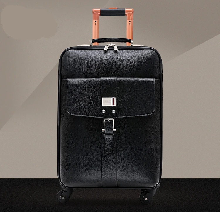 Letrend Новая мода роскошный из натуральной коровьей кожи кожаная тележка для багажа на колесах посадка в бизнес-класс коробка багажника чемоданы Путешествия сумка