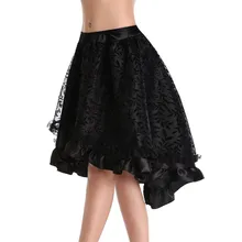 Средней длины кружевная юбка с высокой талией Летняя женская s сексуальная Цветочная Готическая Новинка корсет плюс размер Асимметричная юбка Женская Корейская cg