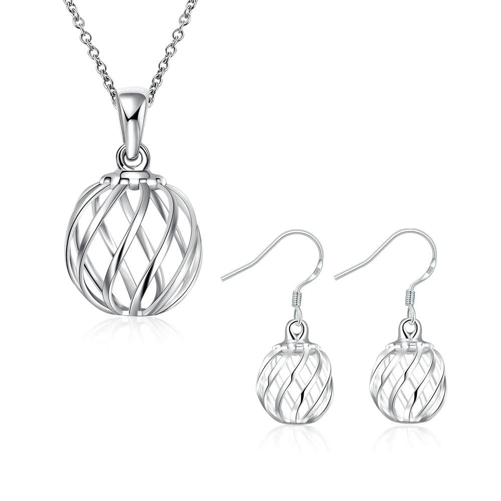

925 silver necklace earrings set new free shipping xmas