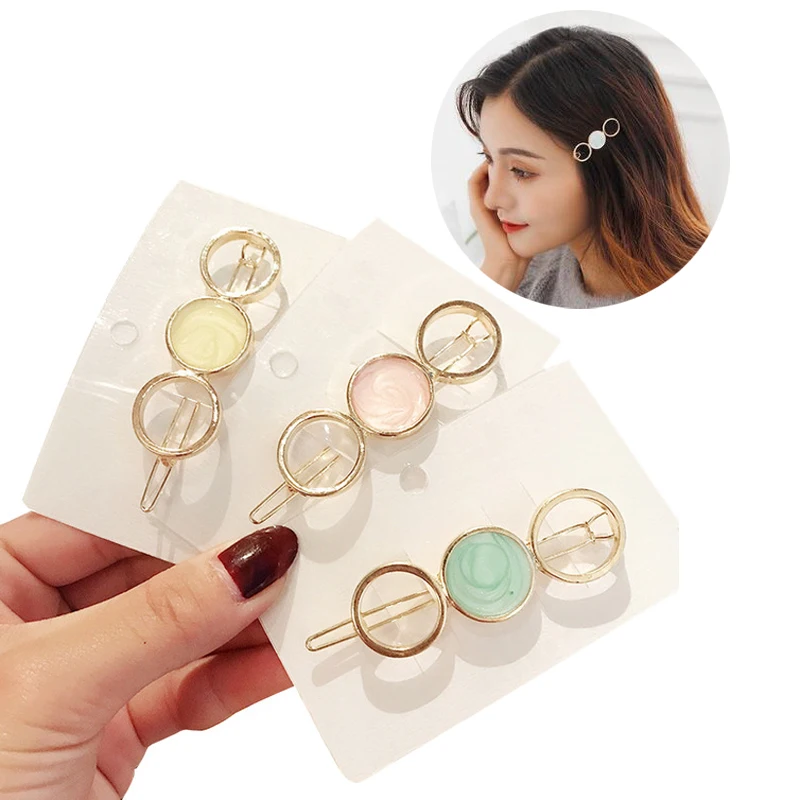 

4 Style Temperament Side Hair Clip Five-pointed Star Round Clips Bangs Clip Broken Sweet Wild Hairpin Hair Styling Accessories