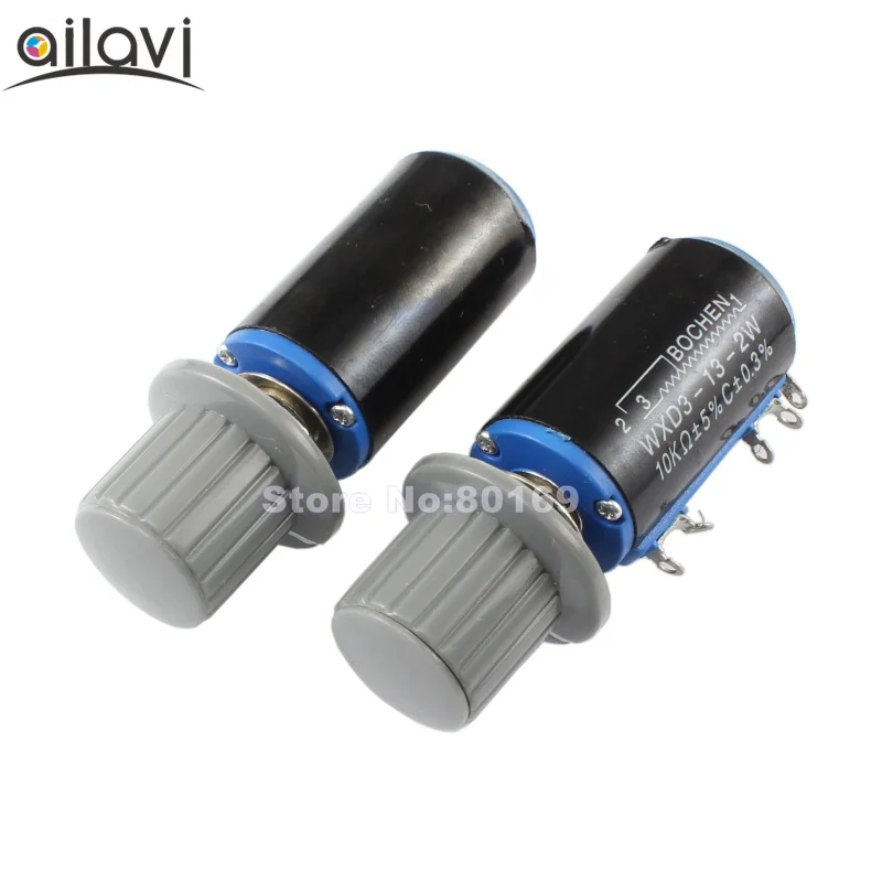 

2Pcs/Lot 10K precision Multi Turn Potentiometer High Quality Adjustable 10 Turns Resitance Accessories With Knob