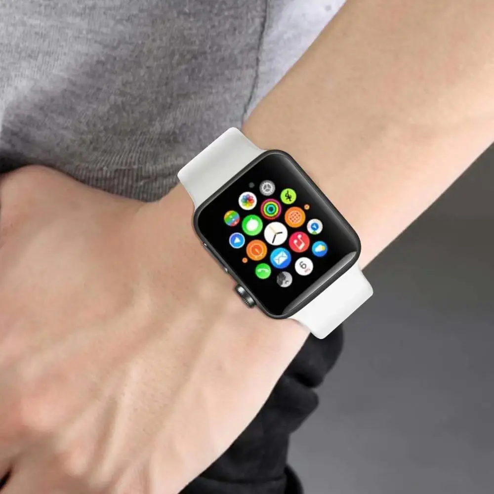 Morandi Для мужчин новый Цвет силиконовый ремешок для наручных часов Apple Watch Смарт i