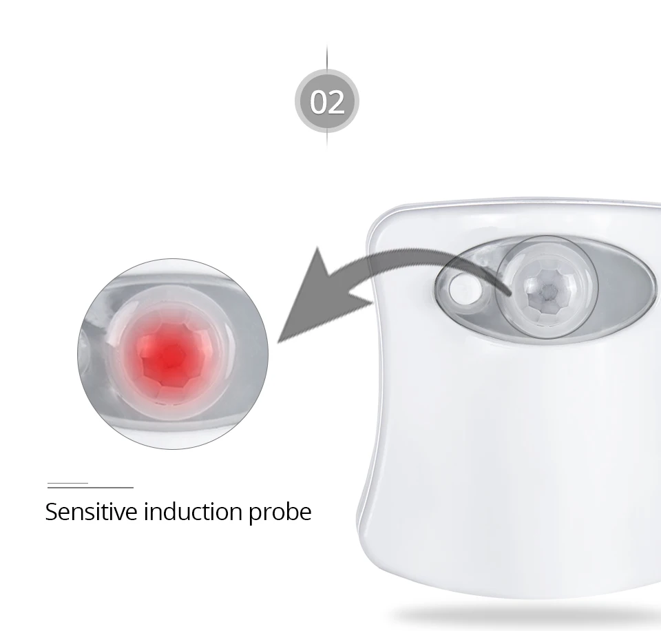 PIR датчик движения светодиодный Туалет подсветка для сиденья 8 цветов AAA батарея работает Туалет чаша WC умная лампа