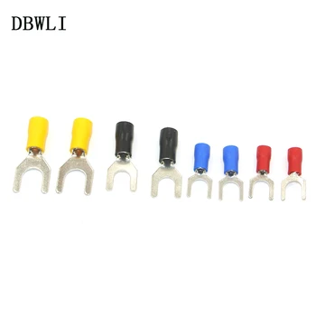 

50pcs 22-14 AWG Stud Sz 4 #4 Vinyl Connector Wire Cable Connector Fork Spade Terminal