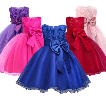 Christmas Girl Dress For Evening Prom Party Costume Teenage Girls Kids Clothes Wedding Birthday Gown Little Girl Red Clothes 1