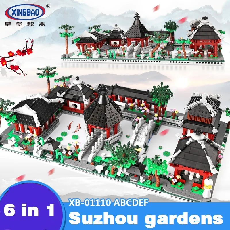 

STMF New XingBao 01110 Building Series The 6 in 1 Chinese Suzhou Garden Model Set Building Blocks Bricks Toys For Kids Gifts