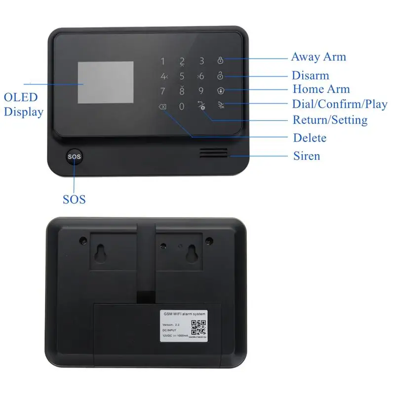 Белая черная панель GSM wifi GPRS приложение для дома, датчик движения двери и RFID сигнализация