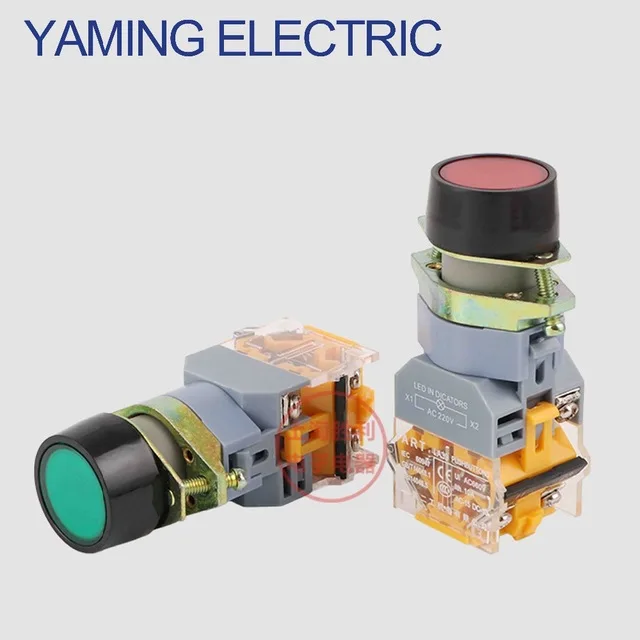 

P213 Momentary Push Button Switch With light Green/Red/Yellow Start power switches 4 screws LA39-11D