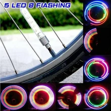 

Cooloh 2pcs 5 LED Bike Bicycle Wheel Tire Valve Cap Spoke Neon Light Lamp Accessories 5 LED Flash Light Sense Lamp