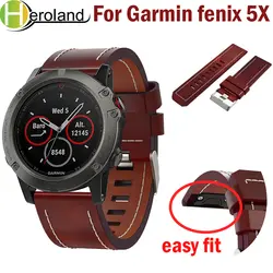 Ремешок для Garmin Fenix 5X/5X плюс 26 мм easy fit замена запястье Спорт на открытом воздухе кожаный ремешок для часов для Garmin Fenix 5x