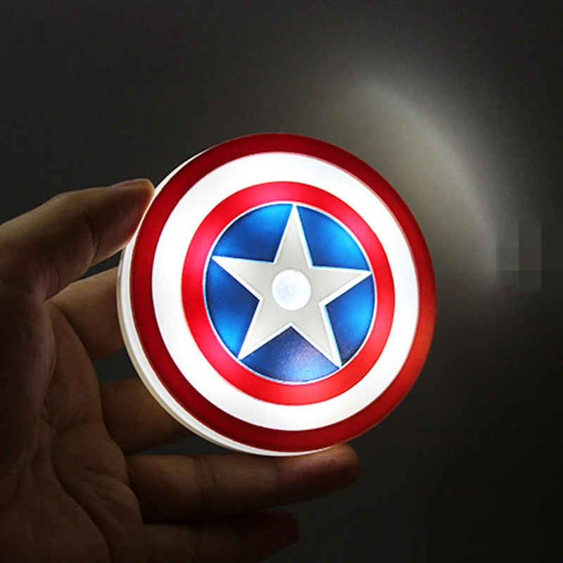

S.orange LED Creative Infrared Motion Sensor AUTO Control Night Light Captain America Spiderman Iron man Bedroom Bedside Lamp