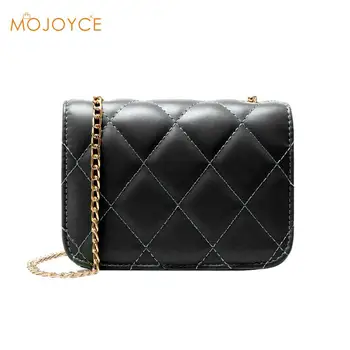 

Solid Color Lattice Shoulder Handbags Women Leather Chain Crossbody Bags Simple Shoulder Messenger Bag Ladies Cross Body Bag