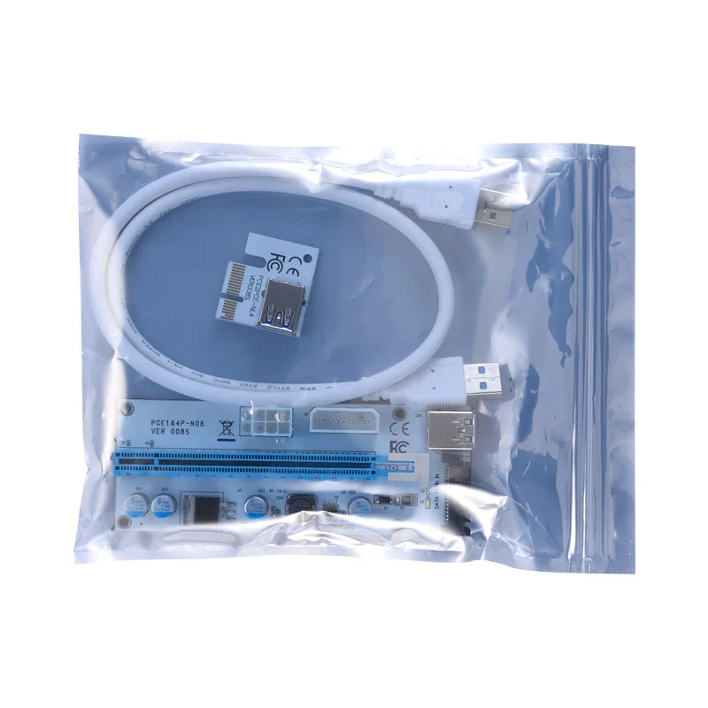 New 1pc/6pcs/12pcs PCI-E Riser VER 008S Express 1X to 16X USB 3.0 Graphics Mining Extension Cable DOM668 | Компьютеры и офис