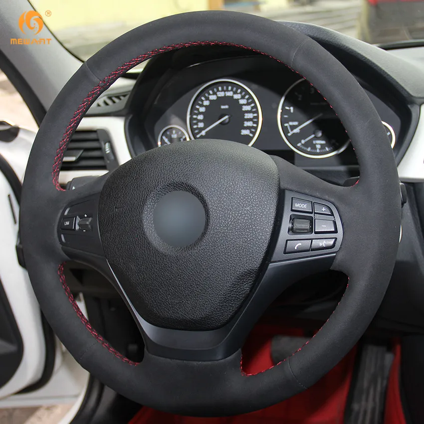 MEWANT черная замша для BMW F30 316i 320i 328i аксессуары интерьера|car steering wheel cover|steering coverwheel
