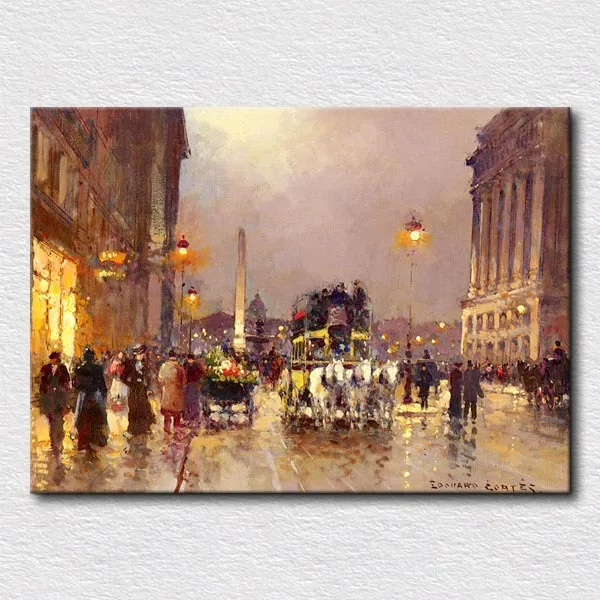 

Painting unique gift for wife modern night city scenery oil painting on canvas picture oil paint for home decoration