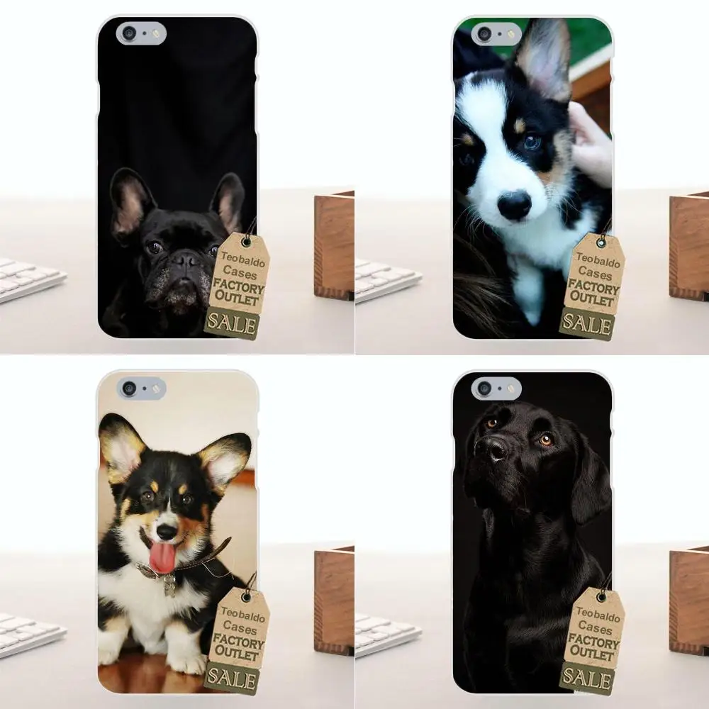 Tpwxnx для Apple iPhone 4 4S 5 5C SE 6 6S 7 8 Plus X LG G4 G5 G6 K4 K7 K8 K10 ТПУ чехлы Fundas Corgi черный фон собак |