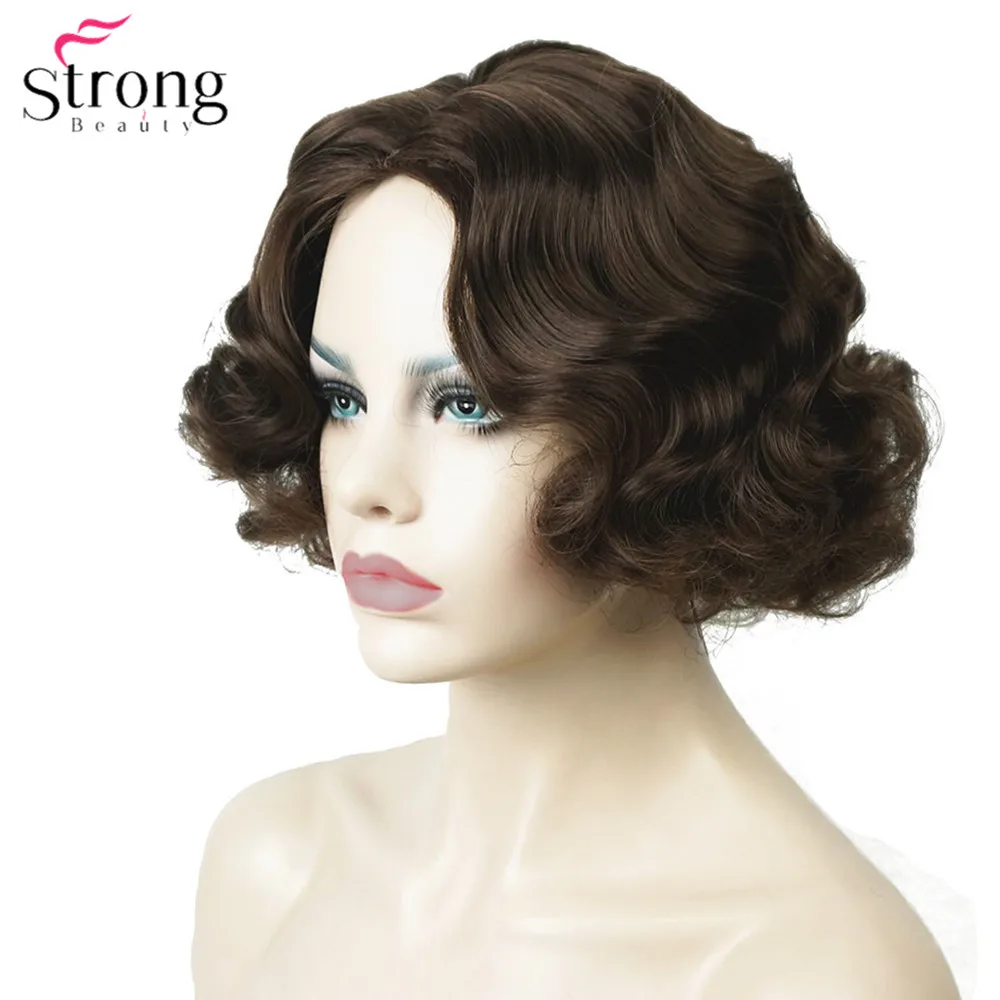 StrongBeauty парик из синтетических волос для коротких и вьющихся волос|Синтетические