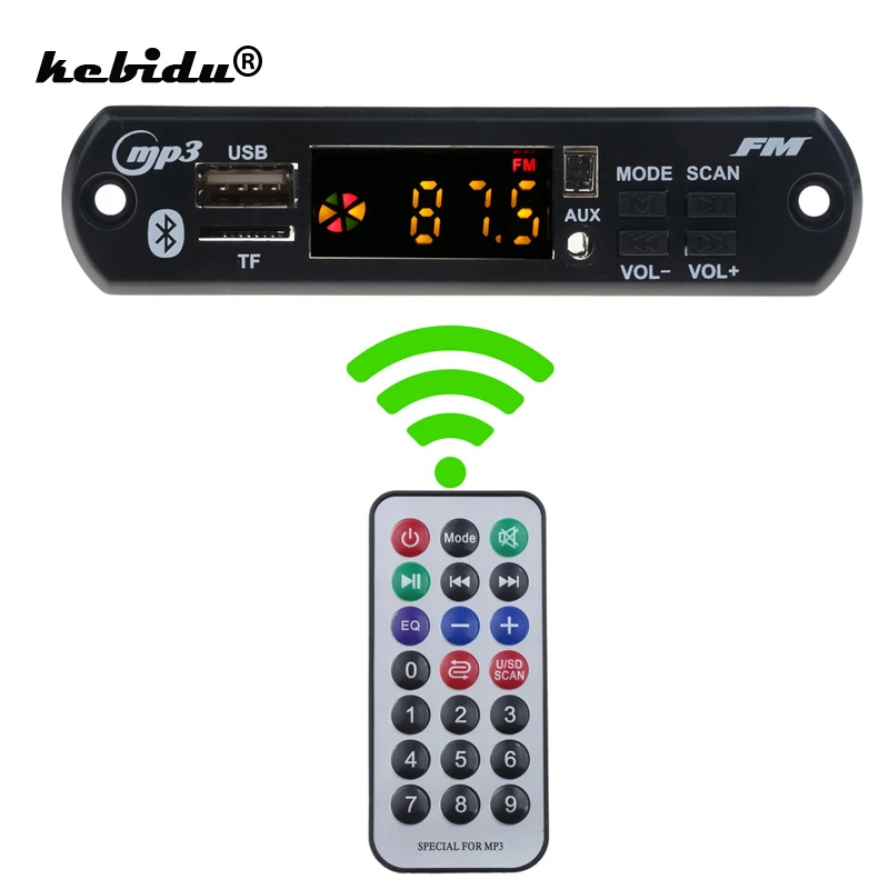 FM TF радио Bluetooth MP3 декодер kebidu плата 12 В аудиомодуль для автомобиля дистанционный