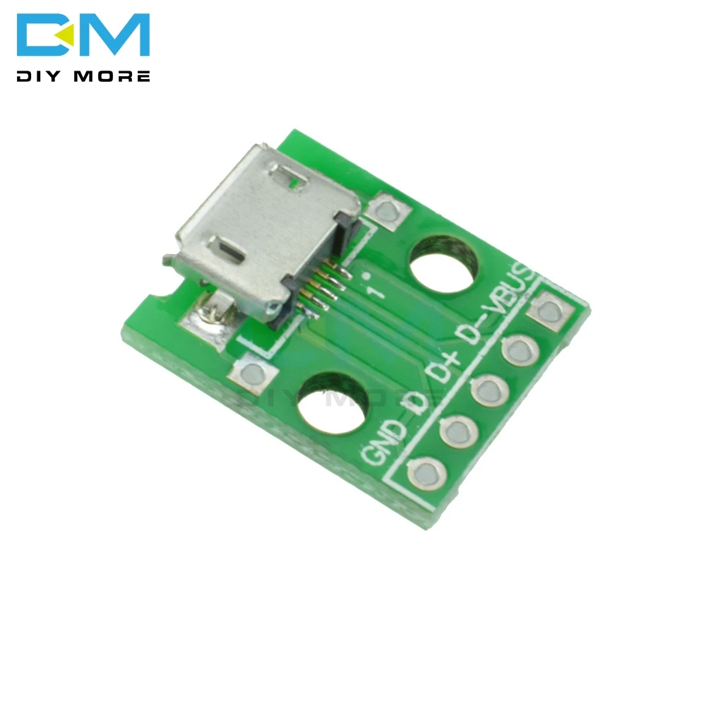 Мини/микро USB для DIP типа A женский/Мужской USB адаптер конвертер для 2,54 мм печатной платы DIY источник питания для модуля Arduino