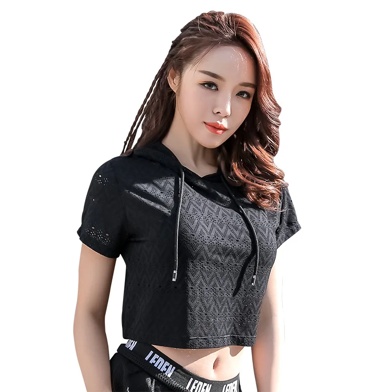 ESHINES Fitness Women's Running Tops Tee Quick Dry Shirts Women Mesh
