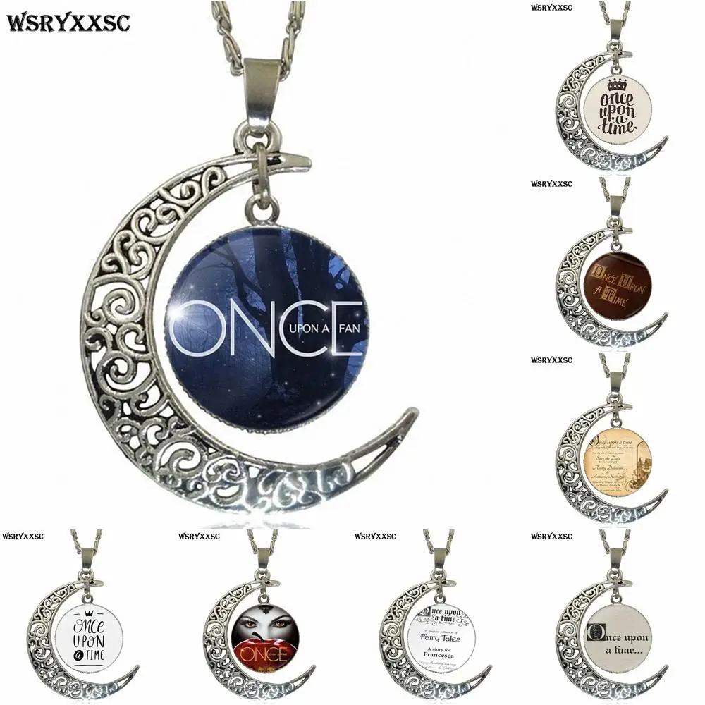 Once Upon a Time Fairy Tale Book Lover Glass Pendant ...