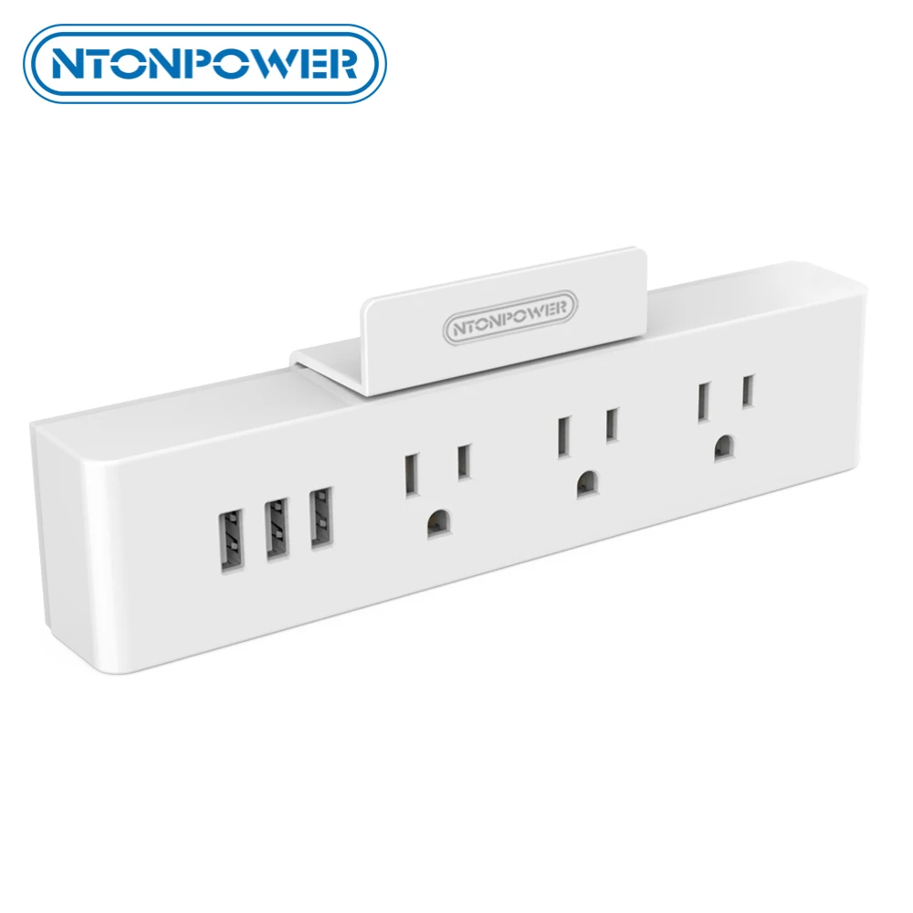 NTON power MNC, настенная USB розетка, стандарт США, электрическая вилка, 3 розетки переменного тока, 3 USB Смарт-порта для зарядки с держателем для телефона