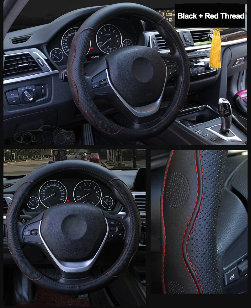Чехол рулевого колеса автомобиля высокого из искусственной кожи для Ford Kuga 2008-2009 2010 2011 Focus 2 2005-2009 2010 2011 C-MAX 2007 2008-2010
