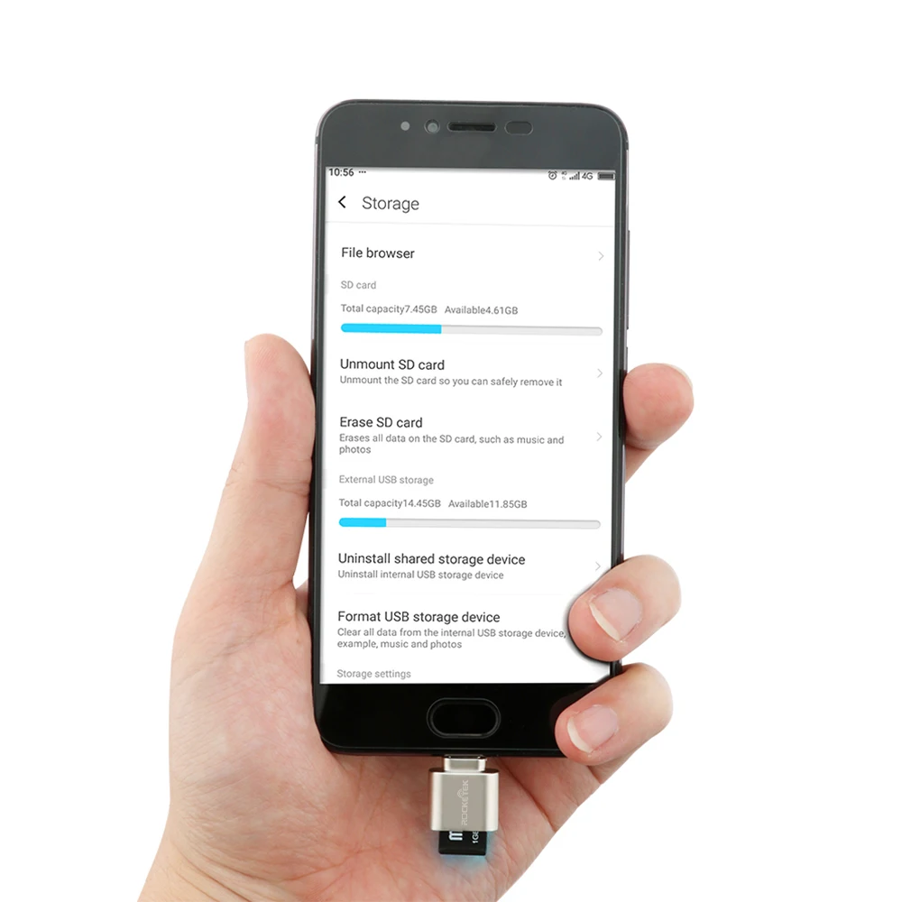 Rocketek micro usb 2 0 type c otg phone mini memory card reader adapter Aluminum cardreader 4