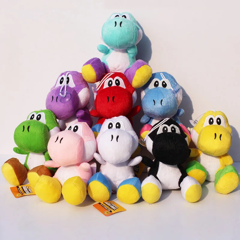

Super Mario Bros 7inch Run Yoshi Plush Stuffed Doll Toys 9colors 17CM green black red yellow Yoshi Free Shipping