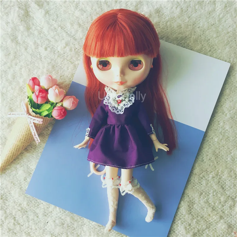 1 шт 1/6 кукла фиолетовое платье + носок для Blyth Licca azone аксессуары одежды|Куклы| |