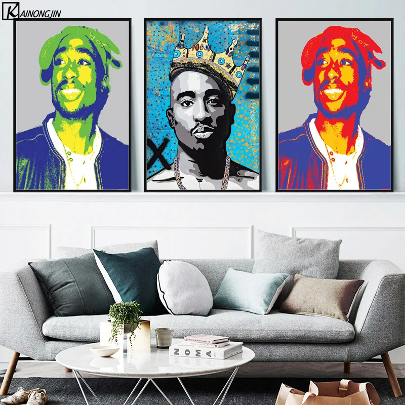 

Tupac Shakur 2pac Poster Notorious B.I.G. Biggie Posters and Prints Canvas Painting Wall Art Picture for Living Room Home Decor