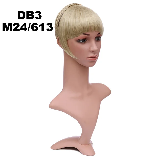 Girlshow 6 шт./лот синтетические волосы заколка для волос короткой бахромой с плетеная головная повязка для волос тупым взрыва DB3 ", 16 Цвета 50 г - Цвет: DB3 Color M24-613