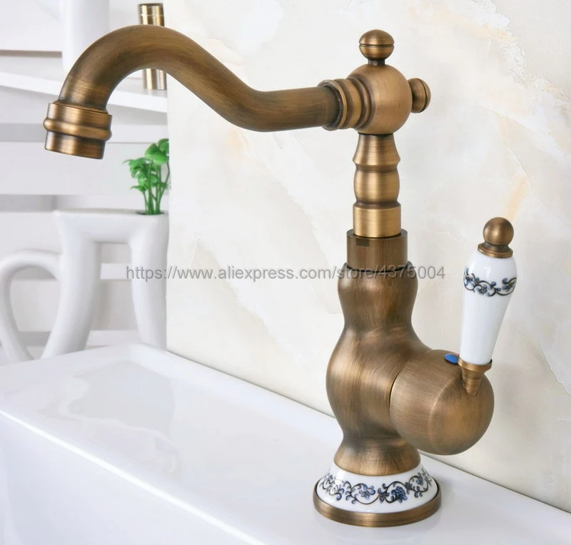 New Retro Style Bathroom Basin Faucet Made Of Brass Hot And Cold