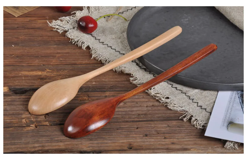 Деревянная Ложка Вилка бамбуковая кухонная утварь инструменты суп-Чайная ложка резак многоразовые столовые приборы кухонные принадлежности Инструменты