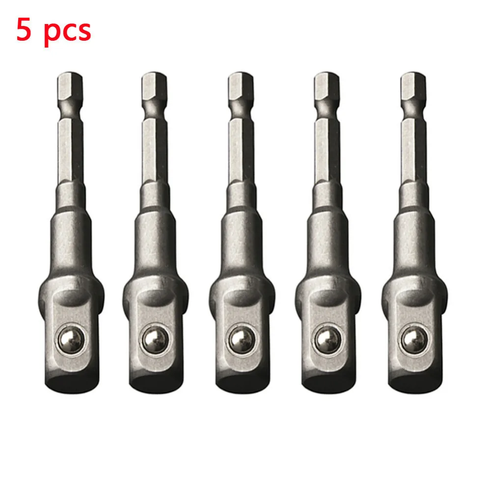 

5pcs/set Metal Drilling Chrome Vanadium Steel Socket Adapter Hex Shank 1/4" 3/8" 1/2" Extension Drill Bits Bar Hex Bit Set Tools
