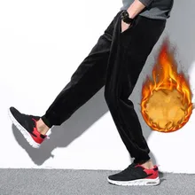 Men Sport Pants Winter Fleece Velvet Loose Harem Sweatpants Sports Trousers Male Leisure Running Jogging Track Pants Plus Size
