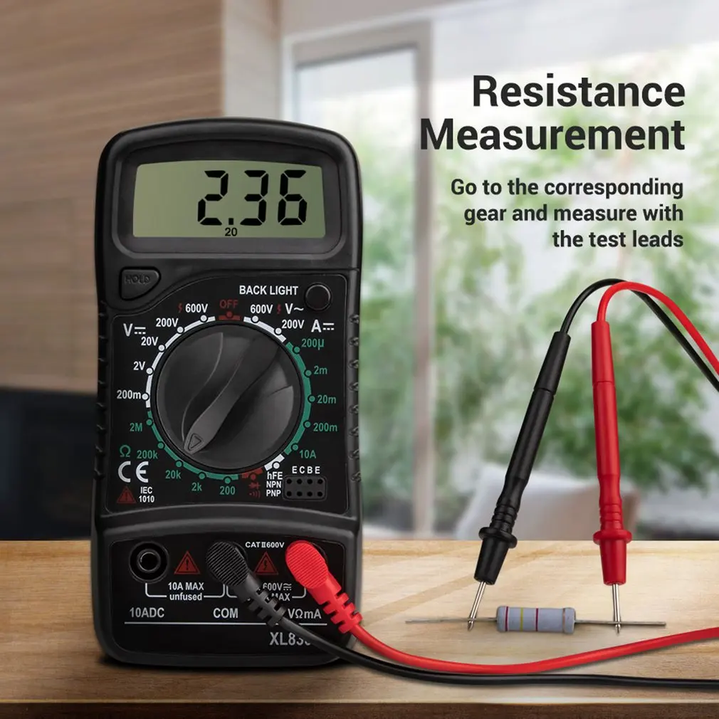 XL830 Mini Digital Multimeter 1999 Counts AC/DC Voltage Current Resistance Frequency Tester True RMS NCV Tester Meter