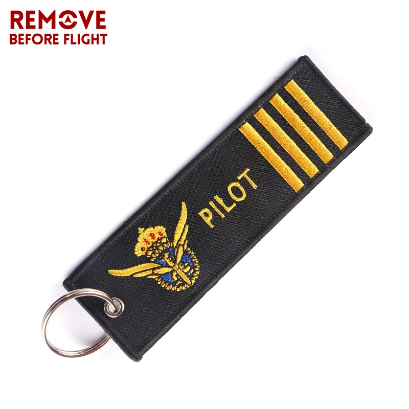 3PCS Remove Before Flight Pilot Keychain Car Key Rings Chaveiro Embroidery Key ring for Aviation OEM Key Chains Luggage Key Fob