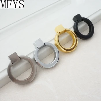 

Drop Ring Pulls Dresser Pull Handle Drawer Knobs Rings Steel Gold Silver Chrome Black Cabinet Handles furniture hardware