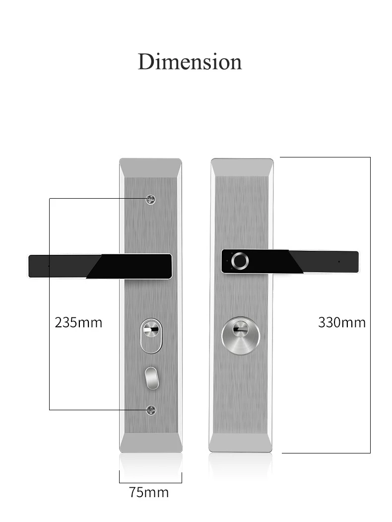 Простой дизайн из нержавеющей стали, интеллектуальный полупроводниковый замок для отпечатков пальцев, Электрический биометрический дверной замок