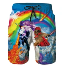 Мужские Гавайские единороги, одна деталь, аниме, шорты с принтом, мужские s Slim Fit Camisa Masculina, Летние Гавайские шорты, повседневные мужские шорты с цветочным принтом