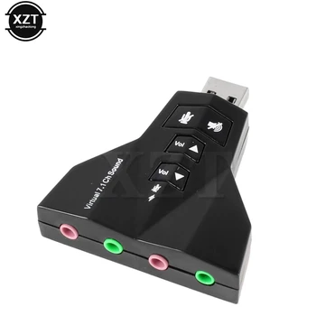 

High Speed Digital Dual Virtual 7.1 Channel USB 2.0 Audio Adapter Double Sound Card 2 in 1 3D External USB Audio Sound Card