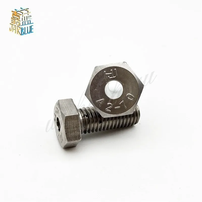 M4 M5 M6 Stainless Steel Hex Head Hollow Screw Threading Cable Lamp Bolts 8-30mm 