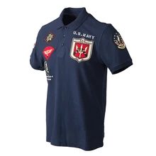 2019ss vintage us navy top gun polo hombres ropa marcas verano bordado manga corta militar fuerza aérea una pistola superior ejército