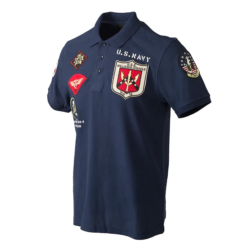 Polo vintage à manches courtes pour homme, vêtement de marque, avec broderie d'été, style militaire, air force one top, 2020ss