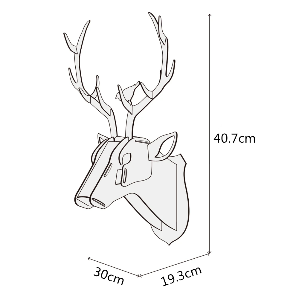 Animal Reindeer Head Wooden Wall Hanging For Living Room Bedroom Home Decor Wood Crafts MDF Hanging Decorations in small size Animal Reindeer Head Wooden Wall Hanging For Living Room Bedroom Home Decor Wood Crafts MDF Hanging Decorations in small size
