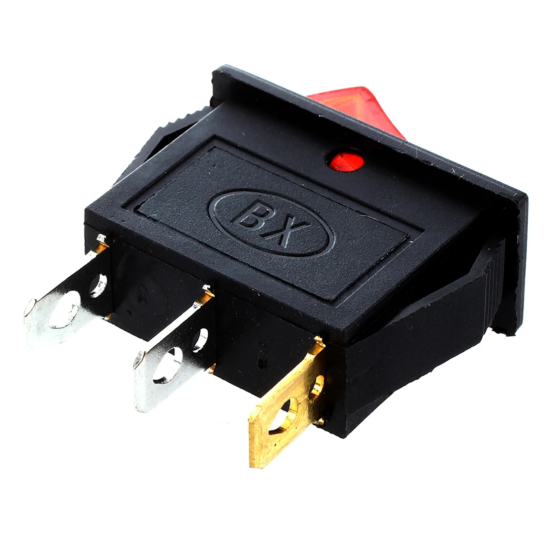 10 Pcs 3 Pin SPST Red Neon Light On/Off Rocker Switch AC 250V/10A 125V/15Ain Switches from