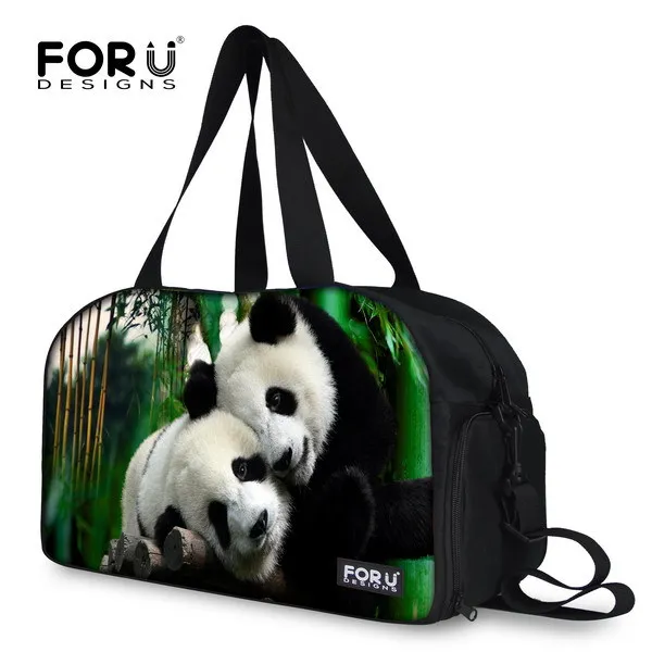 

FORUDESIGNS Cute Panda Print Women Travel Bag Fashion Travel Luggage Duffel Tote Large Capacity Femme Canvas Travel Handbag