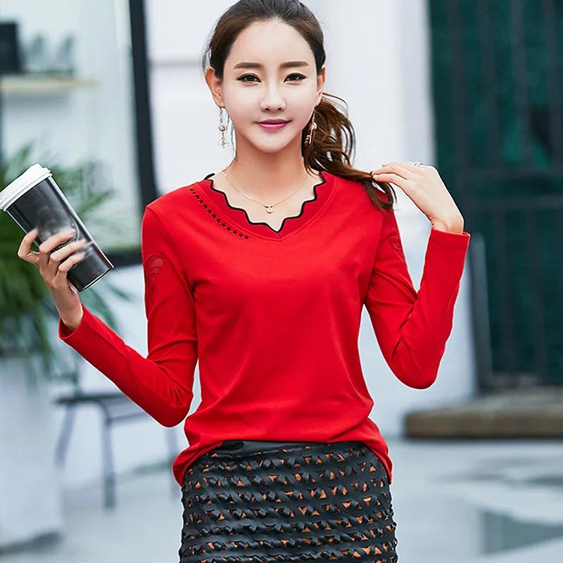 BOBOKATEER Camiseta de algodón para mujer tops camisetas mujer 2018 Camiseta de manga larga para mujer camisetas divertidas camisetas con cuello en V camiseta para mujer BOBOKATEER Camiseta de algodón para mujer tops camisetas mujer 2018 Camiseta de manga larga para mujer camisetas divertidas camisetas con cuello en V camiseta para mujer