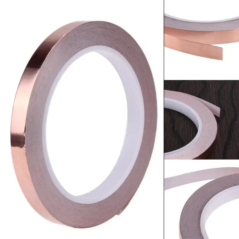 

20 Meters 10mm Single Conductive Adhesive EMI Shielding Heat Resist Tape for Electric Guitar Copper Foil Tape